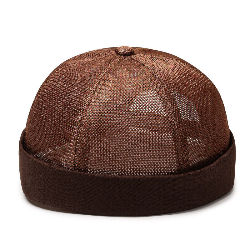 Men's Retro Brimless Hat Skull cap Sailor Cap Beanie Rolled Cuff Adjustable*