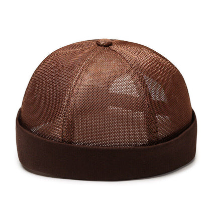 Men's Retro Brimless Hat Skull cap Sailor Cap Beanie Rolled Cuff Adjustable*
