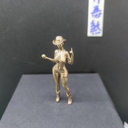 Pure Copper Western Cowboy Girl Sexy Plump Hand Model Ornaments