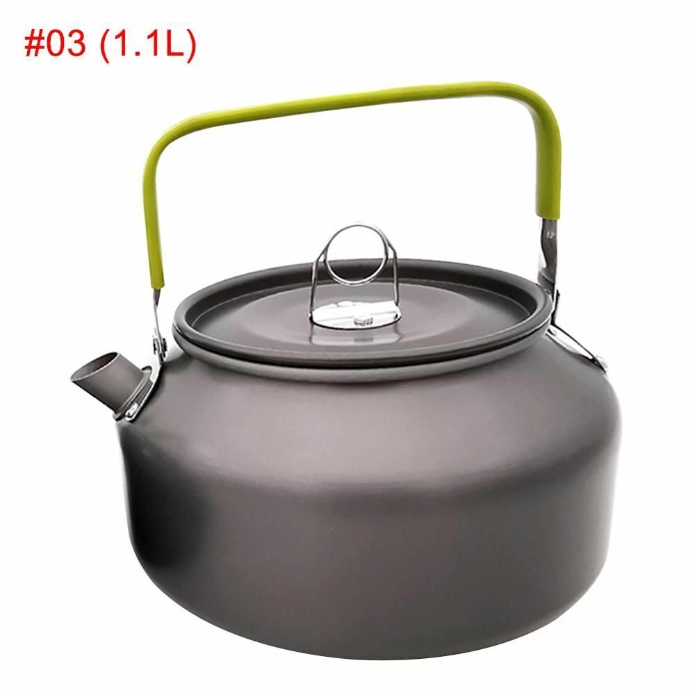Camping Cookware Kit Aluminum Cooking Set Water Kettle Pan Pot Travelling Picnic