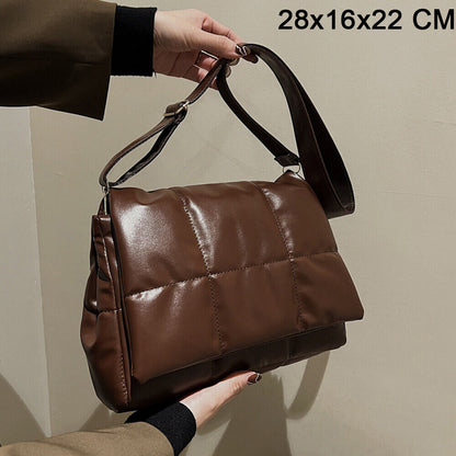 Vintage Totes Large Capacity PU Leather Crossbody Handbag Women Shoulder Bag