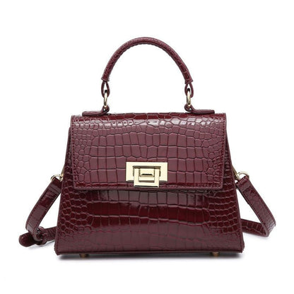Synthetic Leather Purse Handbag Shoulder Bag 20*7*15 CM Polyester Green Brown