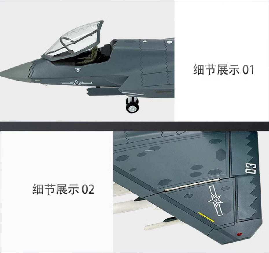 1:48 38CM AF1CHINA J-35 Fighter Airplane Diecast Military Aircraft Plane Model