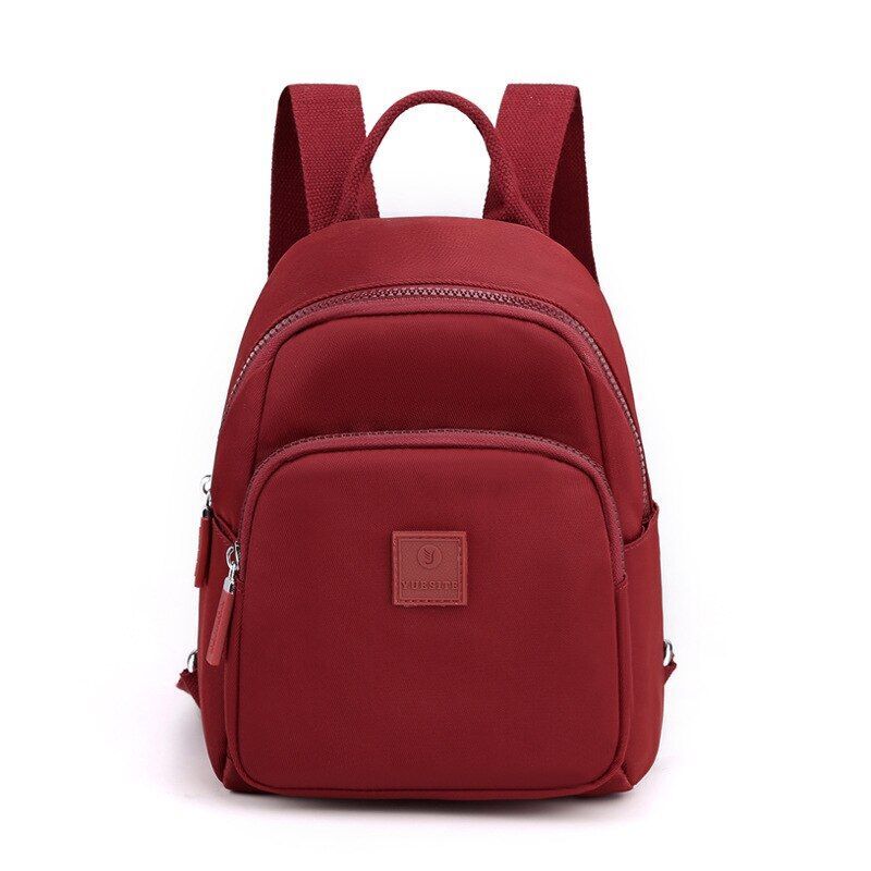 Waterproof Nylon Cloth Backpack Small School Bags School Travel Polyester Zipper