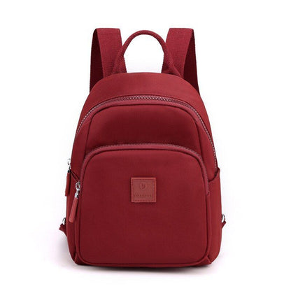 Waterproof Nylon Cloth Backpack Small School Bags School Travel Polyester Zipper