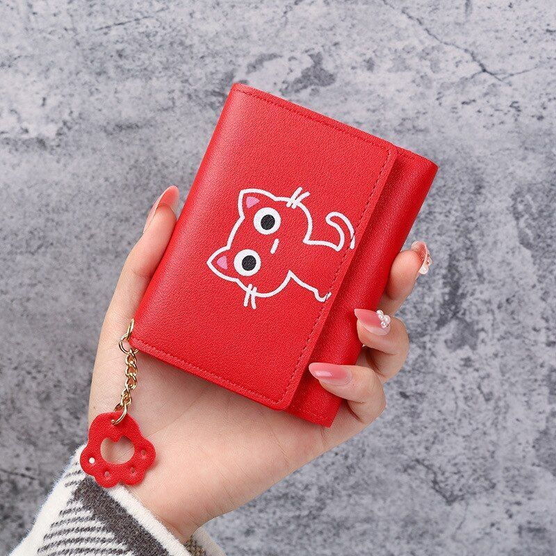 Wallet Cute Short Wallet Leather Small Purse Money Bag Card Holder 11.5x2x9 cm