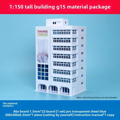 1/150 Building Model City Road Building DIY Scene Display Model Gifts