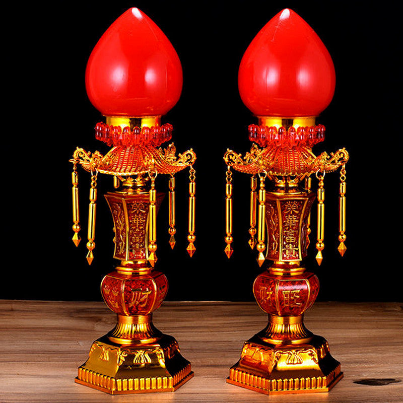 1pairs 31cm New LED Buddha Lamp Electronic Candle Lamp Buddhist Wealth God Light