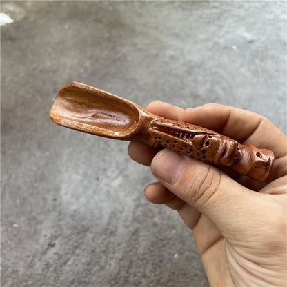 Laos Rosewood Carved Tea Spoon Tea Shovel Short Handle Tea Accessory Carrying