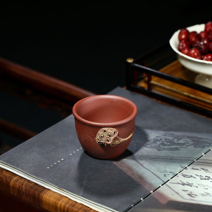 boutique full handmade tea cup lotus root snail relief real yixing zisha cup new