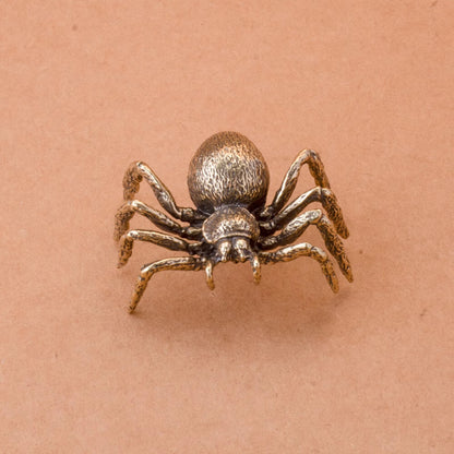 Solid Brass Spider Ornament, Vintage Antique Small Copper Tea Pet Ornament