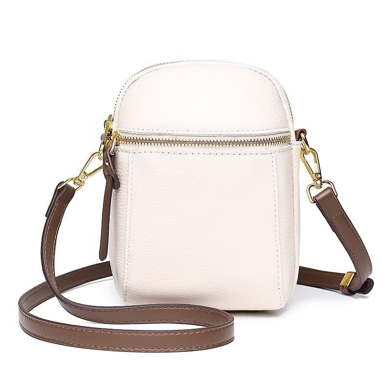 Sling Messenger Purse Handbag Genuine Leather Shell Casual Vintage Shoulder Bags