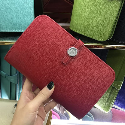 Wallets Purse Cowhide Leather Money Bags Card Holder Coin Hasp Purse 12*2*19.5CM