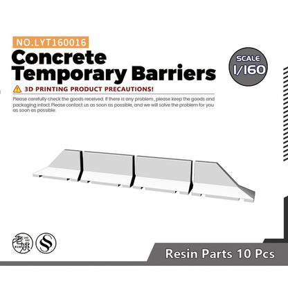 Yao's Studio LYT160016 1/160 Concrete Temporary Barriers For Model Railroads