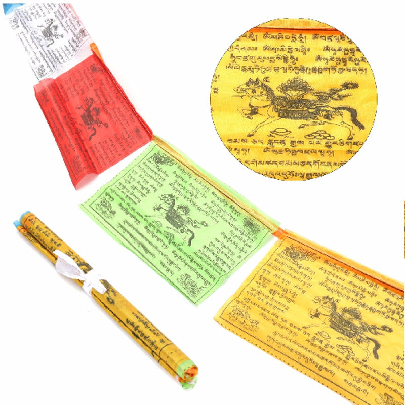 New 20 Sheets 5M Religious Flags Buddhist Supplies Colour Print Prayer Flag