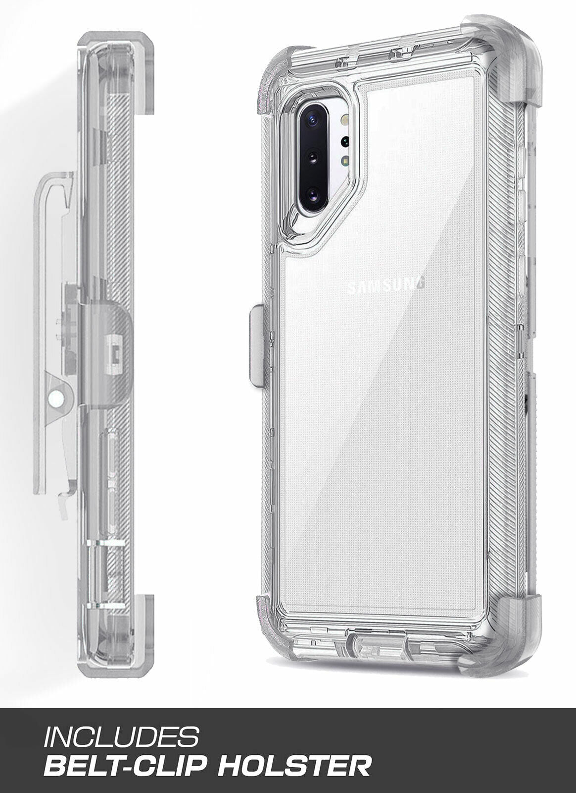 Luxury Clear Case Clip Stand Holster Phone Cover For Samsung Galaxy Note10/+ 5G