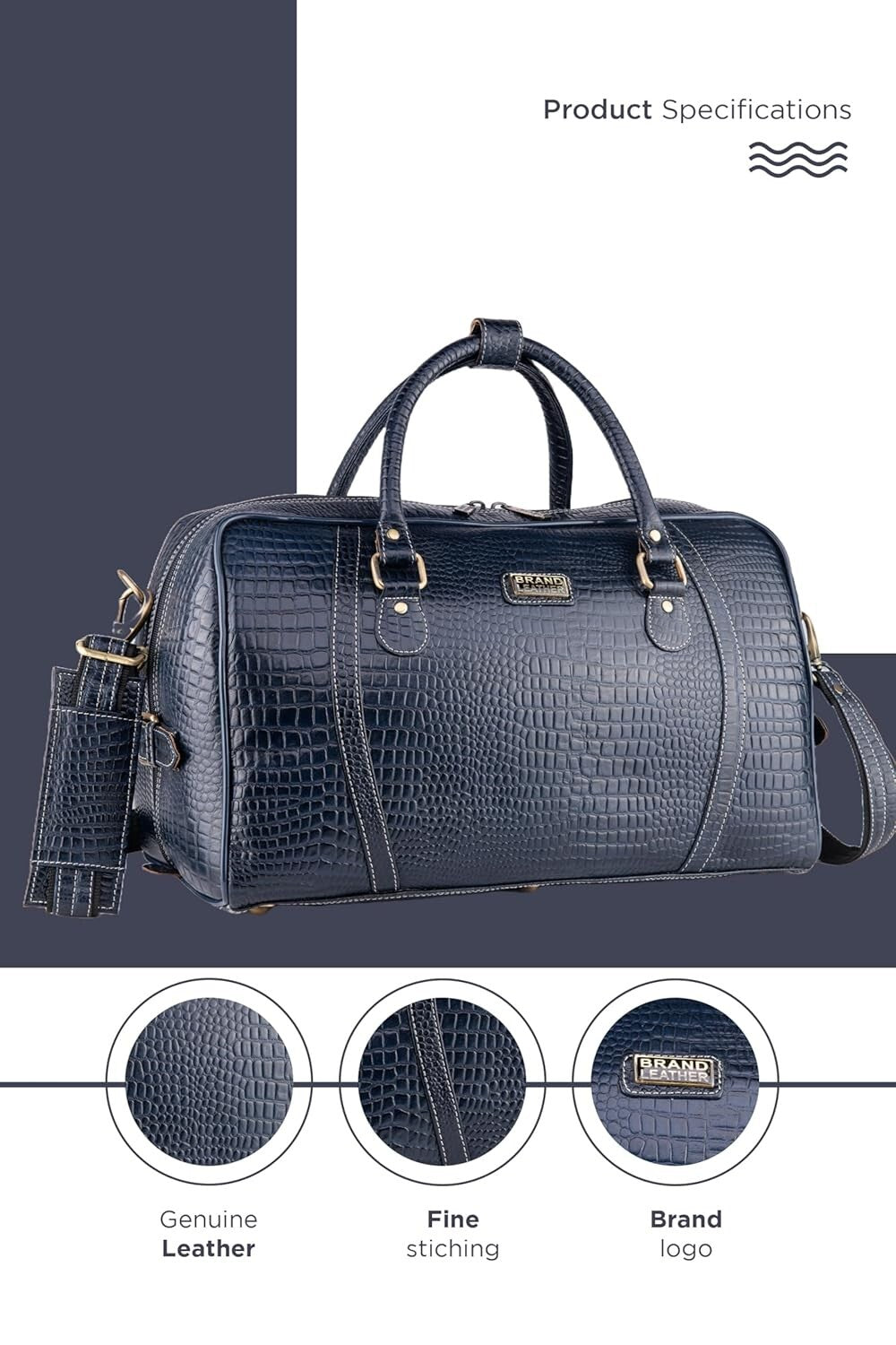Genuine Leather Travel Duffel Bag Weekend Luggage Leather Duffle Bag