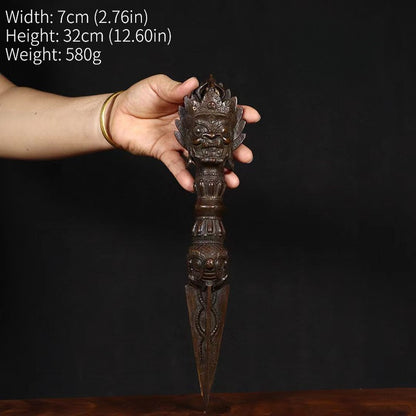 Tibetan Buddhism Temple Bronze Gilt Mahakala Dorje Vajra Phurpa Dagger
