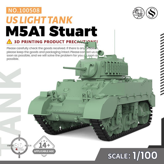 SSMODEL SS100508 1/100 15mm WarGaming Military Model US M5A1 Stuart Light Tank