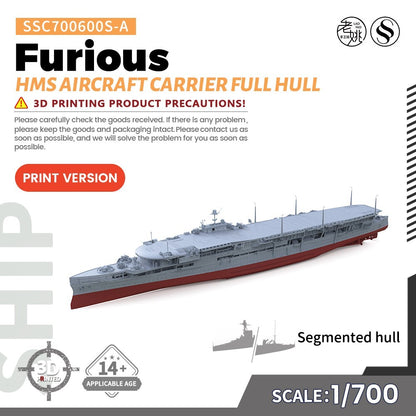 SSC700600S-A 1/700 Military Model Kit HMS Furious Aircraft Carrier Full Hull