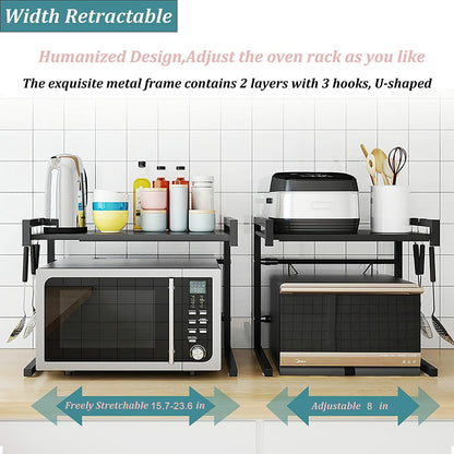 Kitchen Microwave Oven Metal Shelf Rack Adjustable Stand Organizer Storage AU