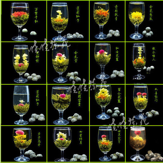 Flower Handmade Chinese Green Artistic Blooming Flowering Flower Tea Ball Gift