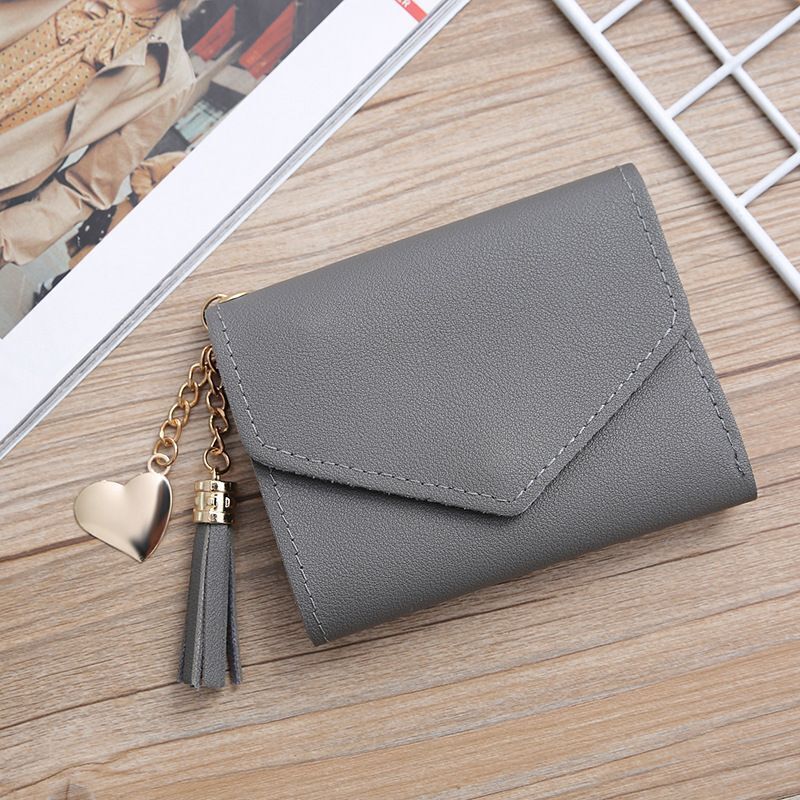 Fringed Wallet Synthetic Leather Three Fold Purse Card Purse Change Bags Pouches