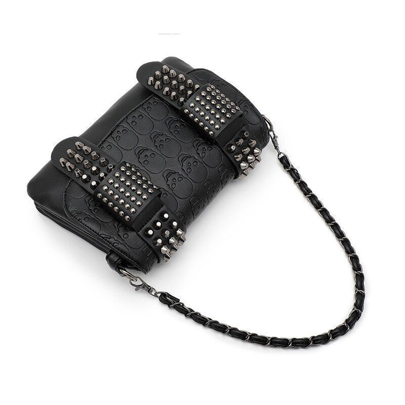 Shoulder Bag Skull Print Crossbody Polyester Tote Purse Big Handbag Flap Clutch