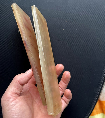 2 Pcs Solid Natural Sheep Horn Sheet Knife Blanks Plate Scales Handle Material