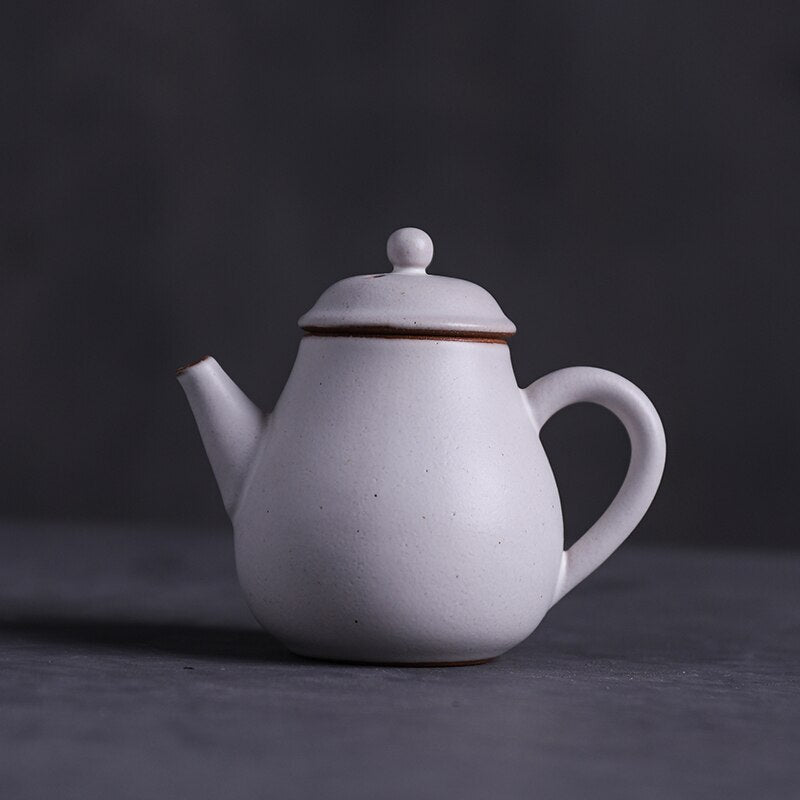 White Ceramic Teapots Chinese Kungfu Tea Pot Pottery Handmade Pot Drinkware