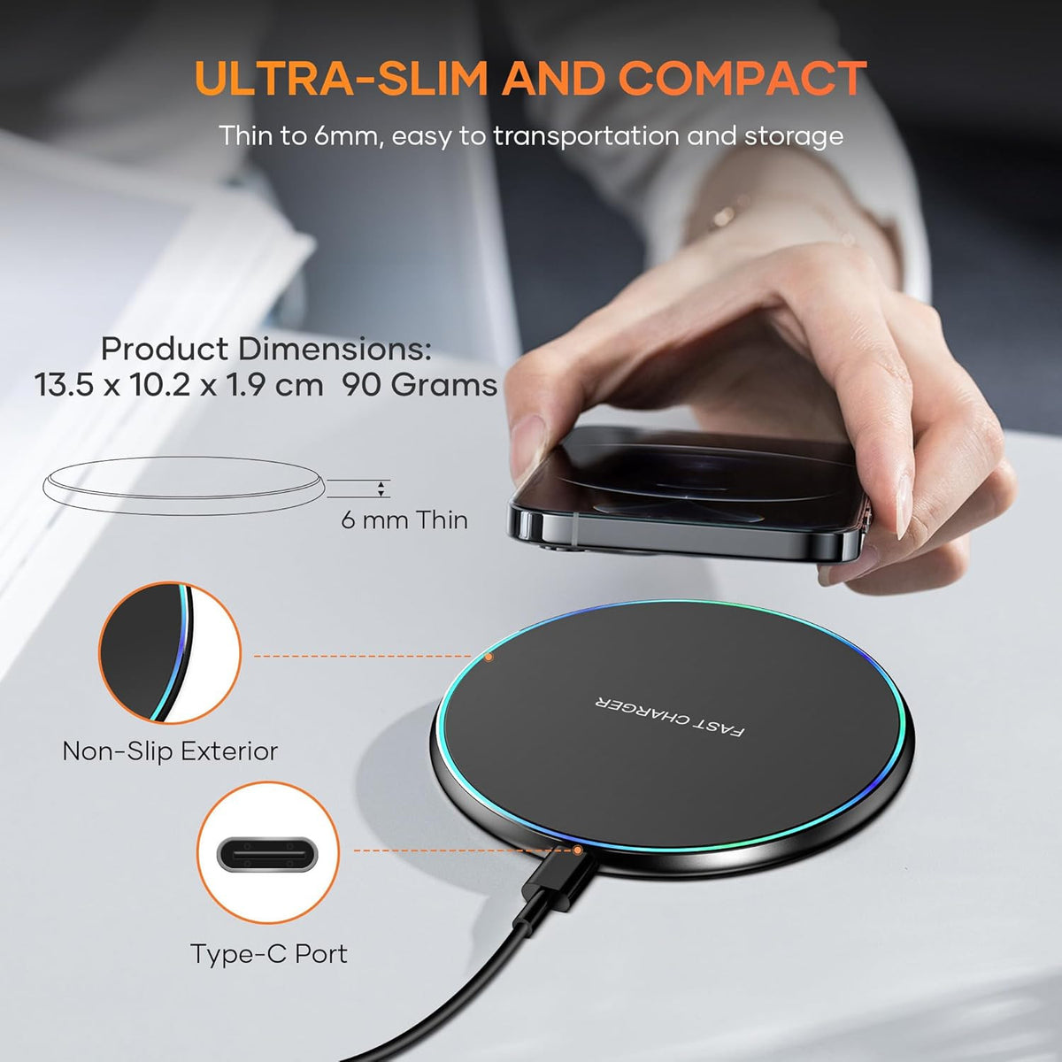 Wireless Fast Charger Charging Pad Dock For Samsung Phone Android Cell Phone Lot