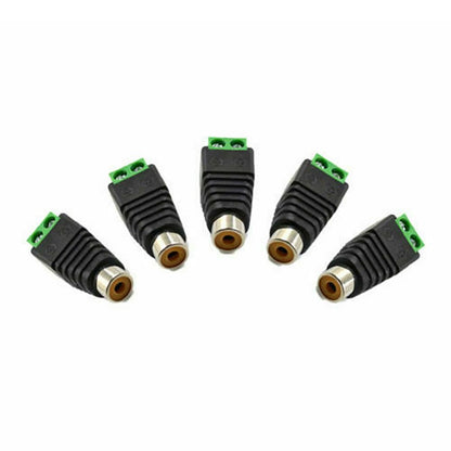 10pcs Speaker Wire Cable RCA Female to Terminal Block Adapter RCA Connector Plug