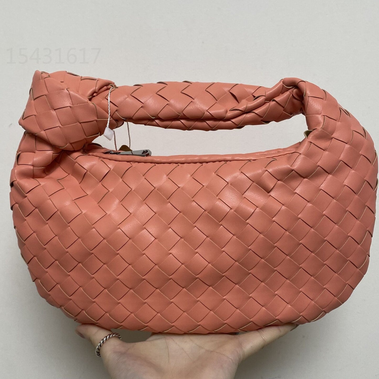 Luxury Synthetic Leather Handbag Large Shoulder Bag Woven Soft Underarm Bag Zipp