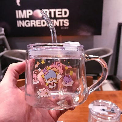 Kuromi Big Belly Straw Water Cup Milk Juice Drink Water Cup Cute Cartoon