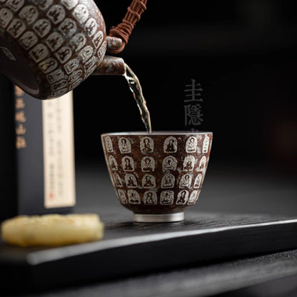 100ml Ceramics Dunhuang Ten Thousand Buddhas Master's Cup Retro Tea Tasting Cup