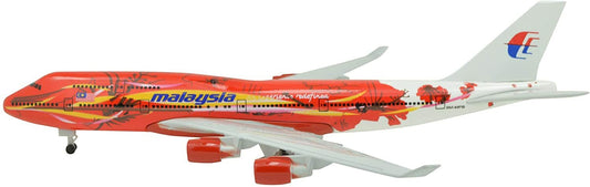1:400 B747 Malaysia Airlines Peony Painting Metal Airplane Model Plane Toy