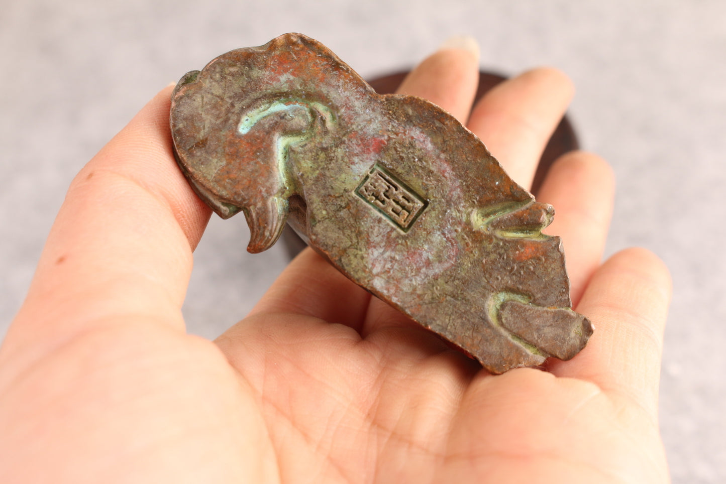 Chinese tibet buddha blessing arhat Figure statue rare bronze temple tea pet
