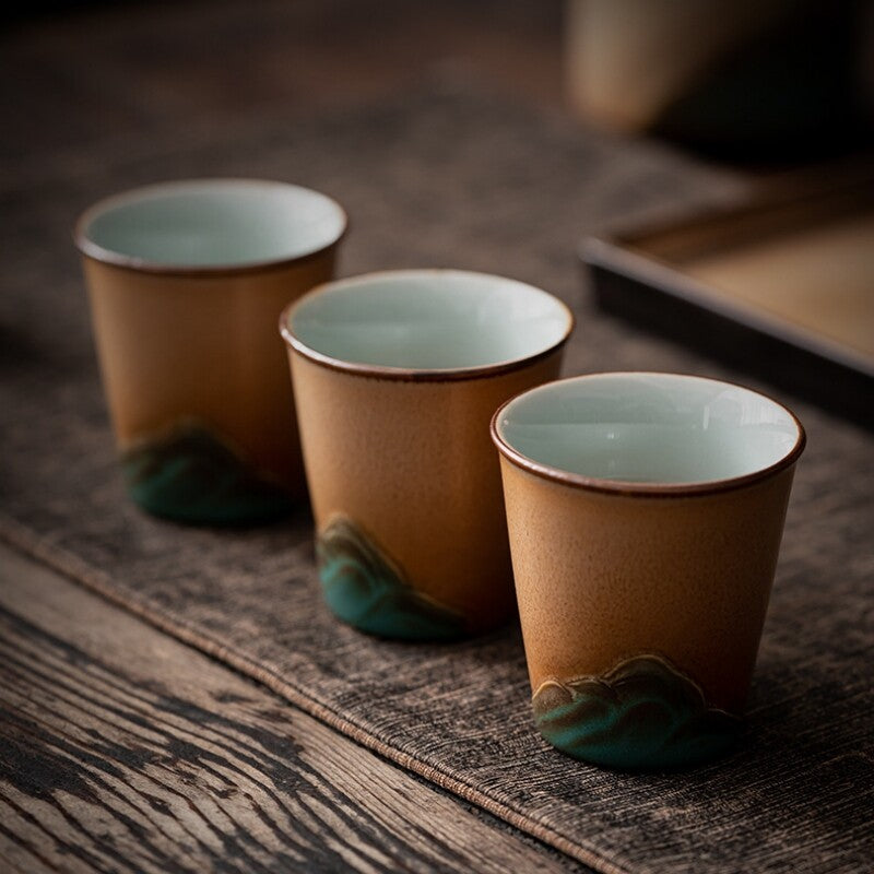 2pcs/lot Porcelain Cup 45ml Ceramic Master Chinese Kungfu Tea Cup Crude Pottery