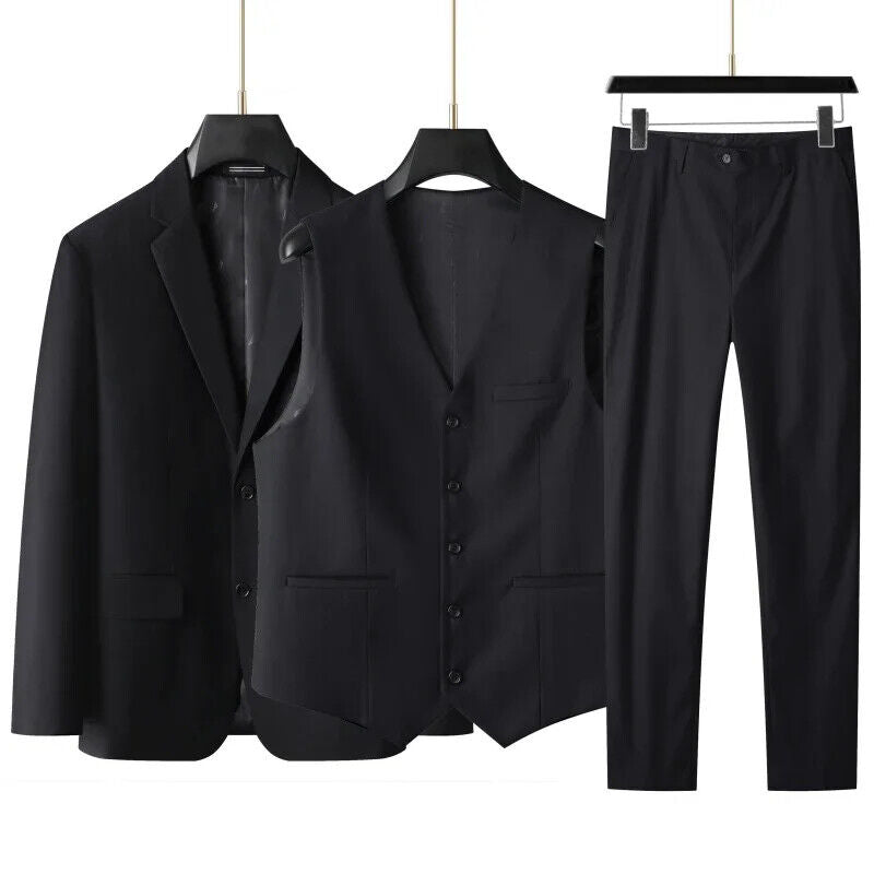 Men's Suit (suit + Vest + Trousers) Plus Fat Wedding Dress 3/2 Sets FourSeasons