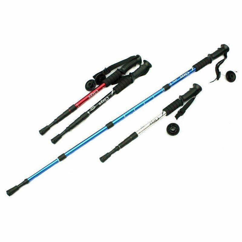 Nordic Walking Pole 4 Section Anti Shock Trekking Poles Telescopic Sticks Hiking