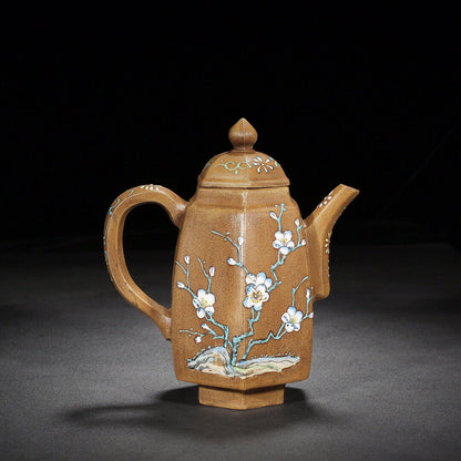 Chinese Yixing Zisha Clay Handmade Exquisite Teapot （六方 底款：陈鸣远）