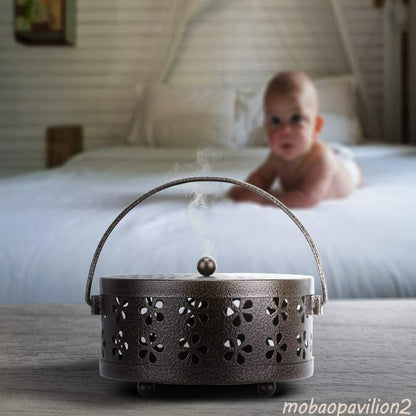 Mosquito Coil Holder, Retro Portable Mosquito Incense Burner for Home & Camping