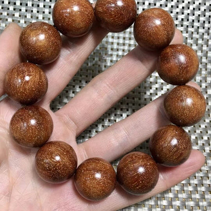 20mm Natural Grade A Golden Sandalwood Woman Jewelry Prayer Beads Lucky Bracelet