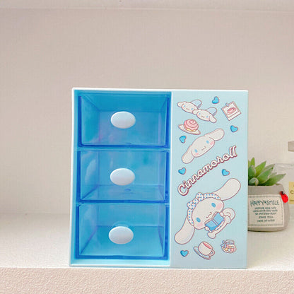 Cute Kuromi Girl Desktop Multi grid Cosmetics Storage Box Creative Pen Holder
