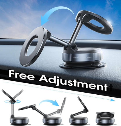Magnetic Phone Holder for Car， Ultra Vacuum Suction Cup Phone Mount ，360° Adjust
