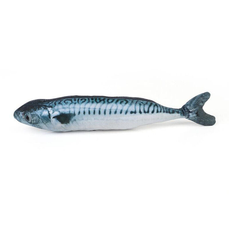 Fish Shape Pet Cat Chew Toy with Catnip Teaser Stuffed Kitten Pillow Scratching