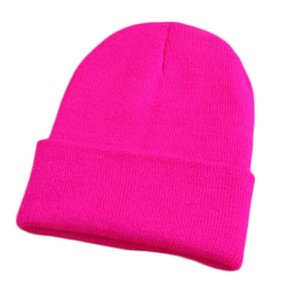 Beanie Hat Men Women Plain Knit Ski Cap Warm Elastic Skull Winter Cuff Thermal