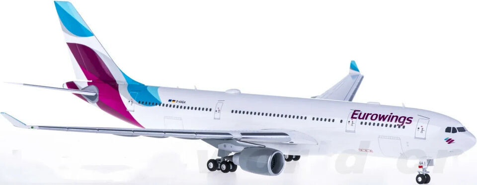 1:200 30CM Herpa Eurowings AIRBUS A330-200 Passenger Airplane ABS Plastic Model
