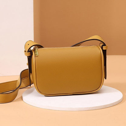 Shoulder Crossbody Tote Genuine Leather Bag Casual Simple Small Handbag Nylon