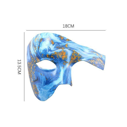 Marble & Galaxy Print Half Face Masquerade Mask for Halloween Party